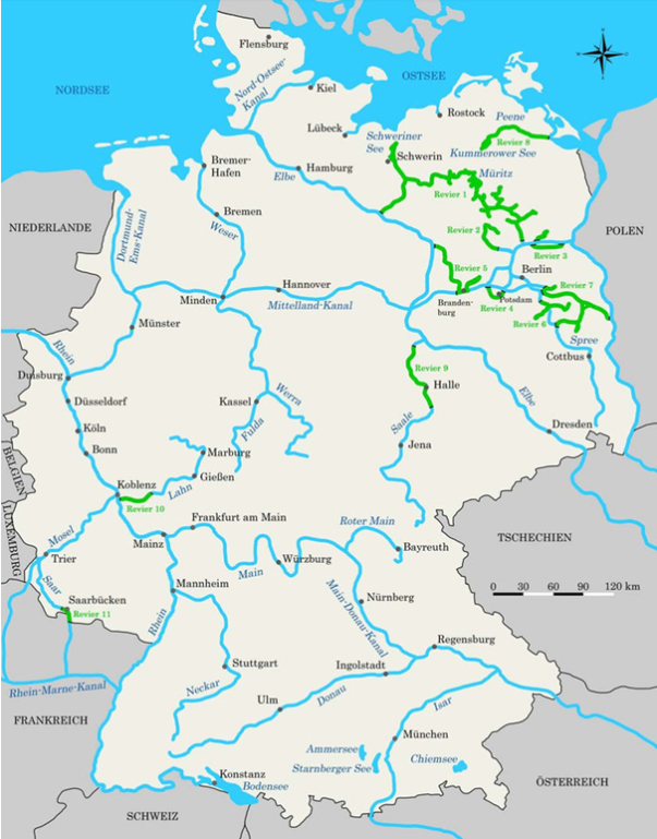 Karte - Mecklenburgischen Seenplatte 