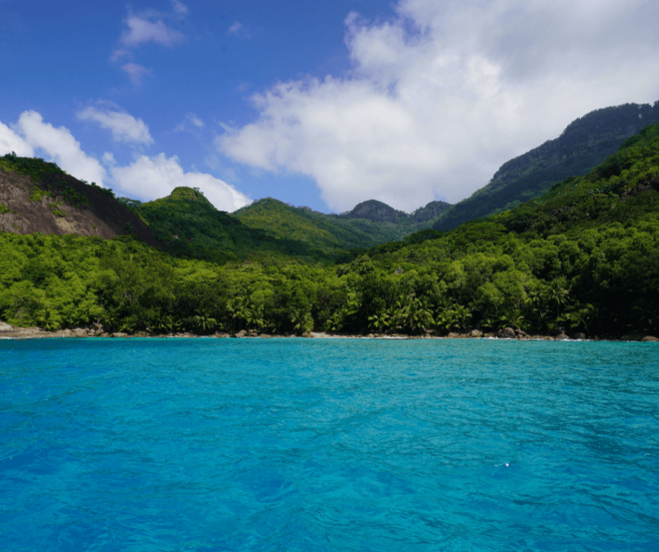 Silhouette Island im Indischen Ozean