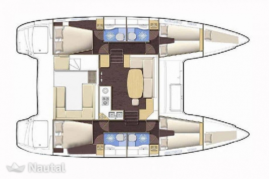 Interior catamaran en alquiler