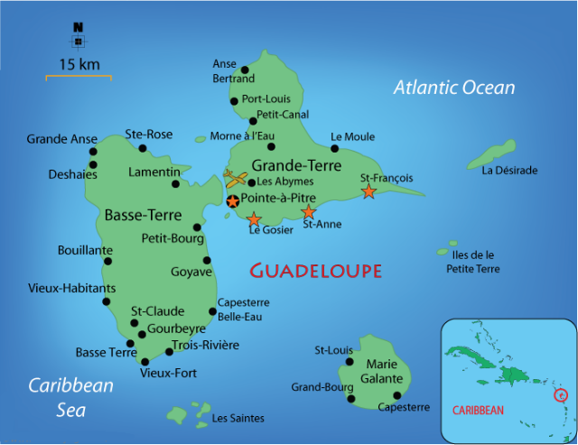 guadaluoe se encuentra en el mar Caribe