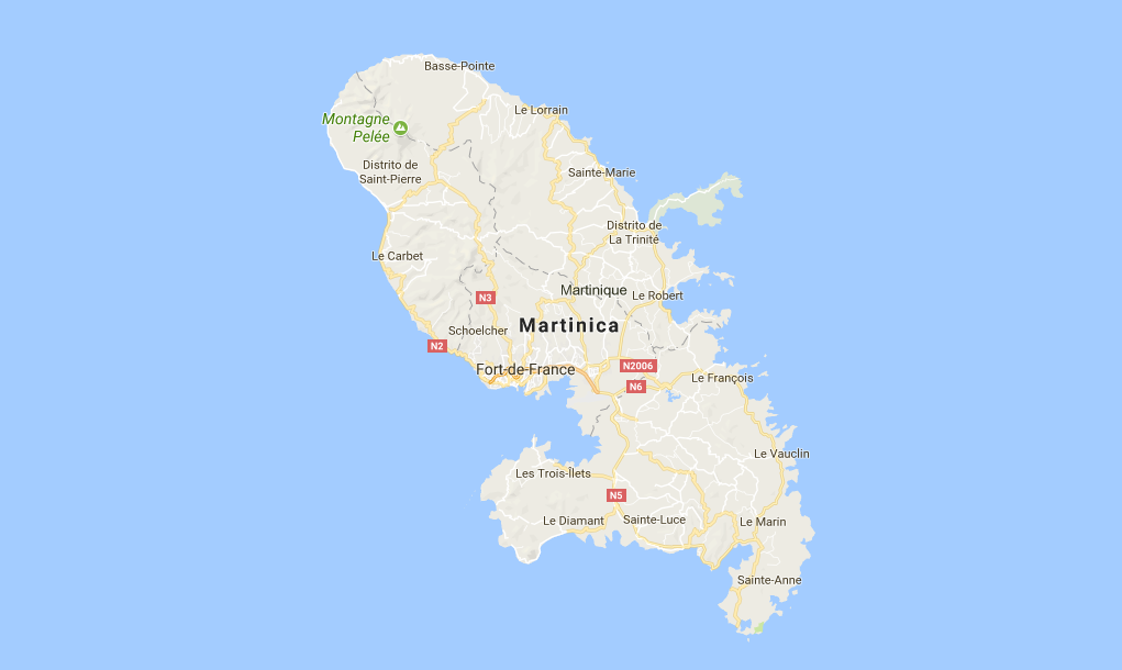 mapa martinica isla caribe 