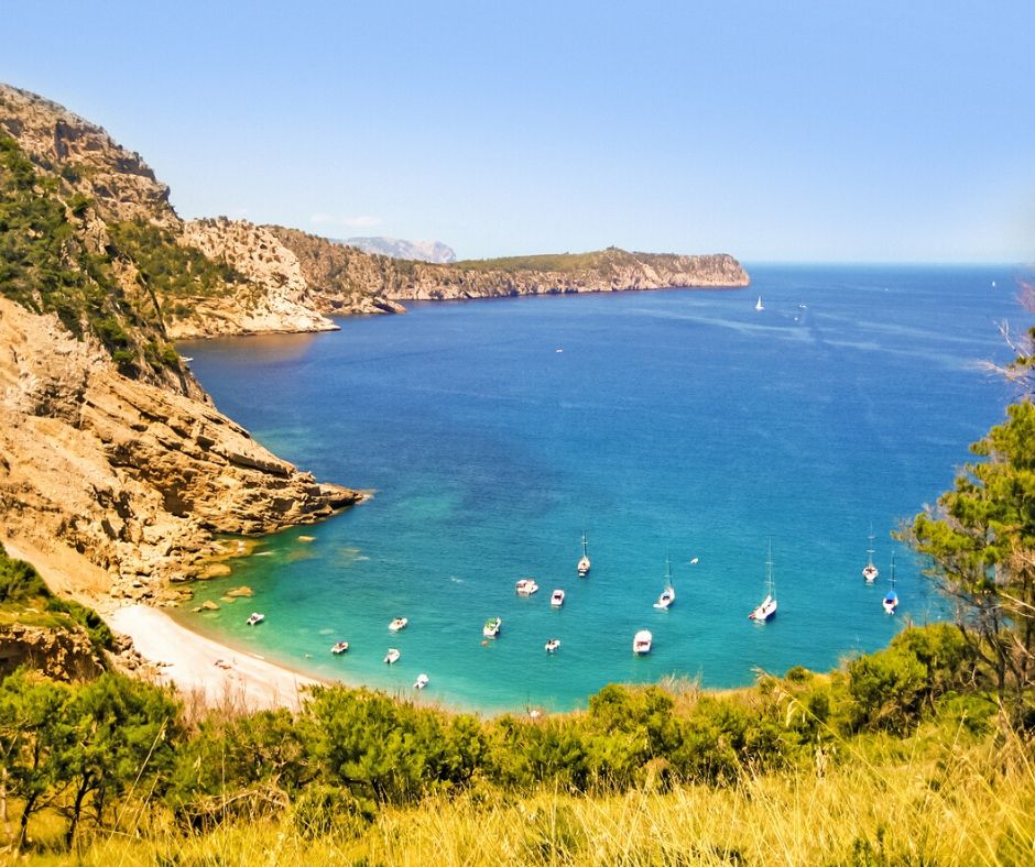 Vistas de la cala Coll Baix en Mallorca