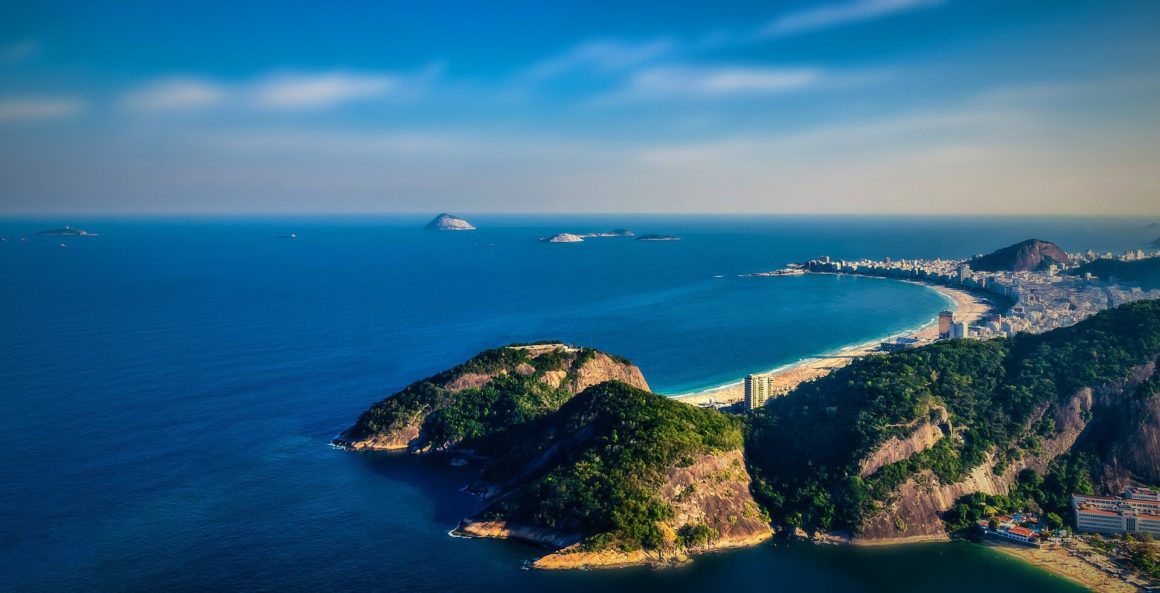 Perspectiva aérea de la costa y las playas de Río de Janeiro