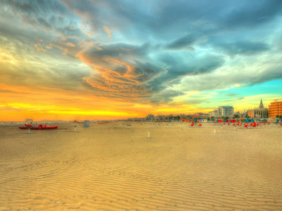 Rimini ciel coloré plage
