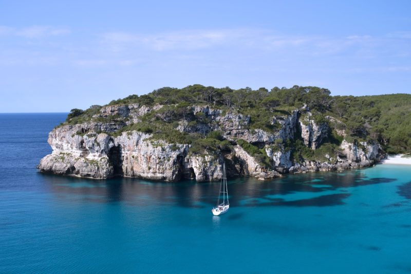 Formentera beach and cliffs, rent a boat in Spain