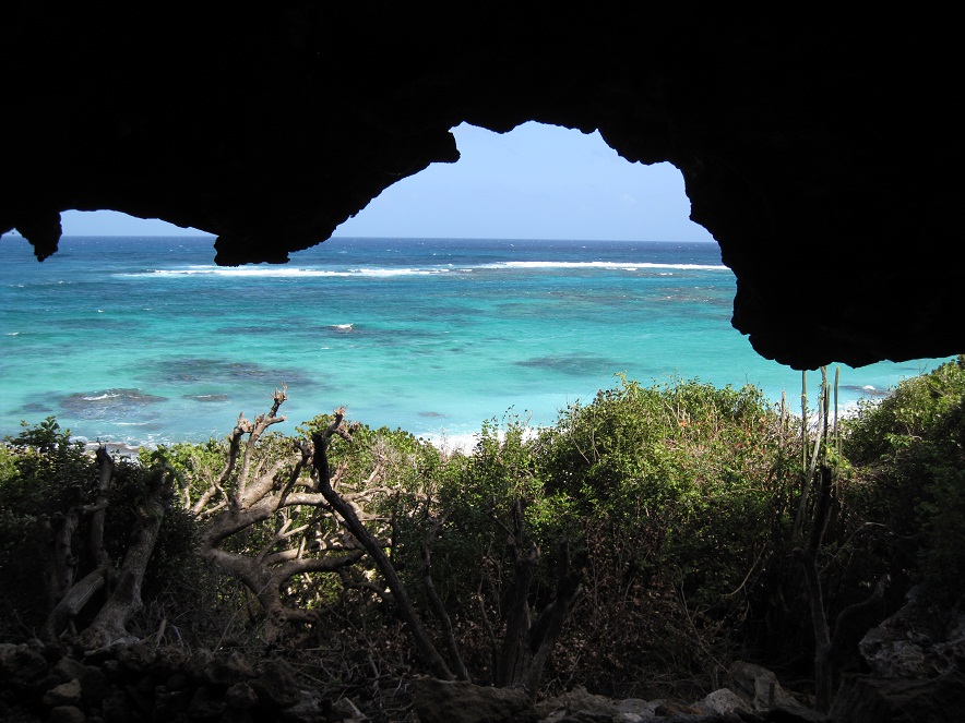 View onto Two Foot Bay from the inside of the cave