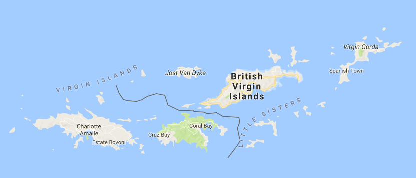 BVI yacht charters are available all over the isles - Map of the British Virgin Islands