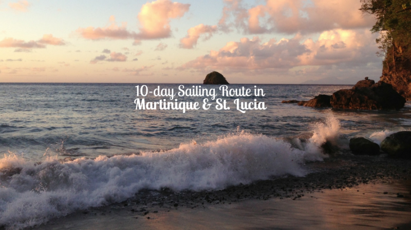 Sailing route in saint lucia and martinique