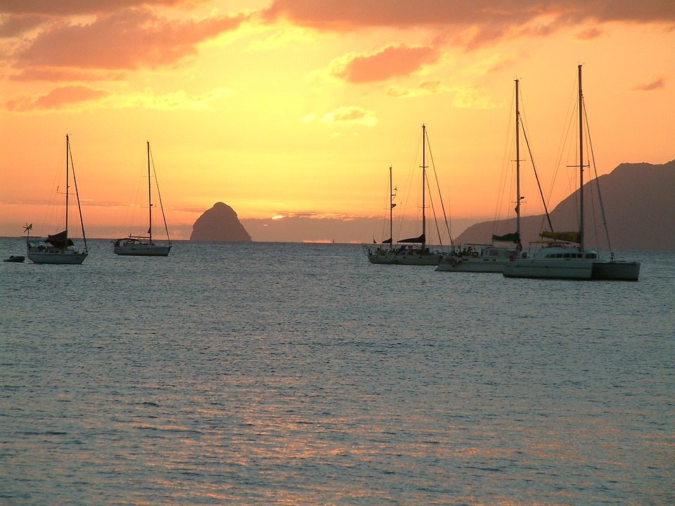 Sailing into the sunset in Martinique