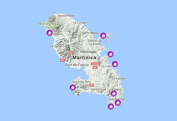 Martinique sailing route