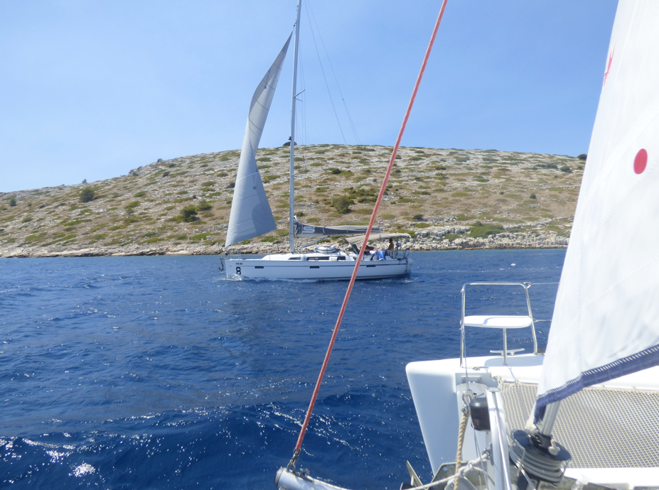 A sailboat in Kornati on our sailing trip in Croatia