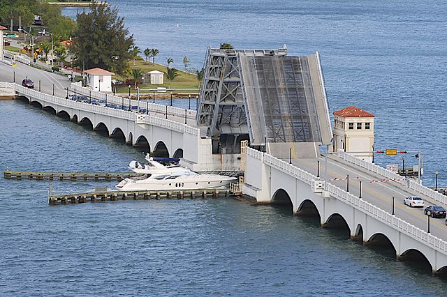 Rules for an opening bridge on the water