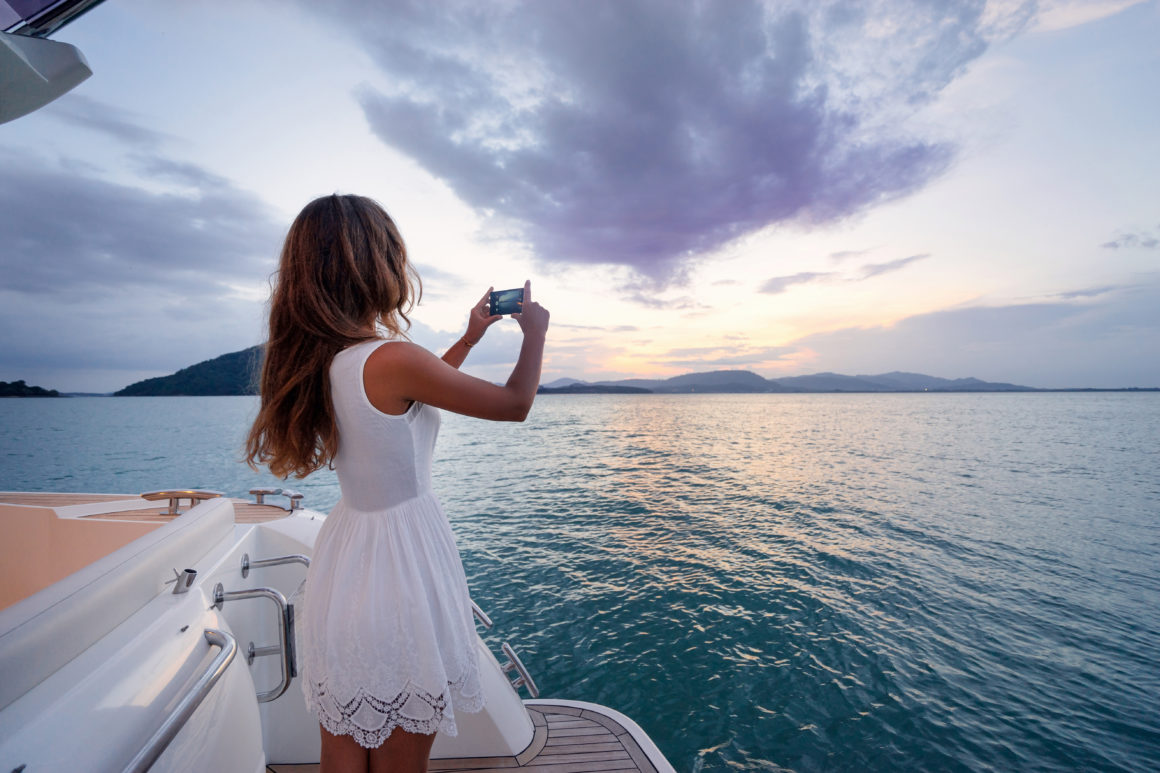 girl on luxury yacht