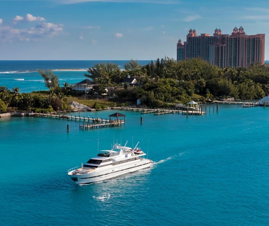 A boat through the Bahamas