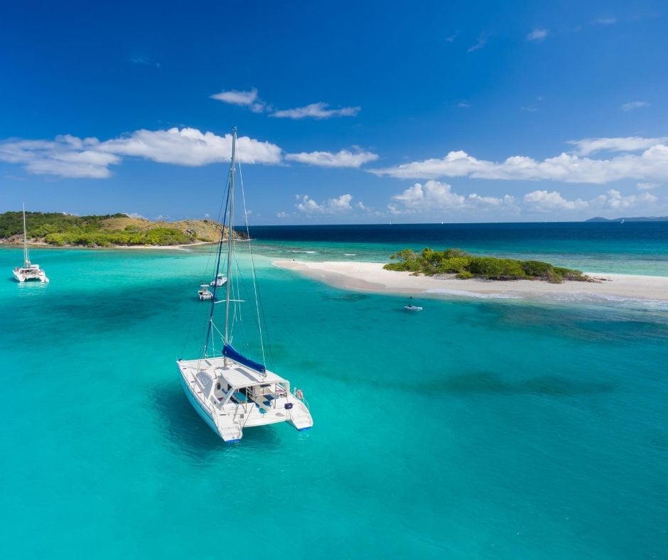 Boats in BVI in the Caribbean