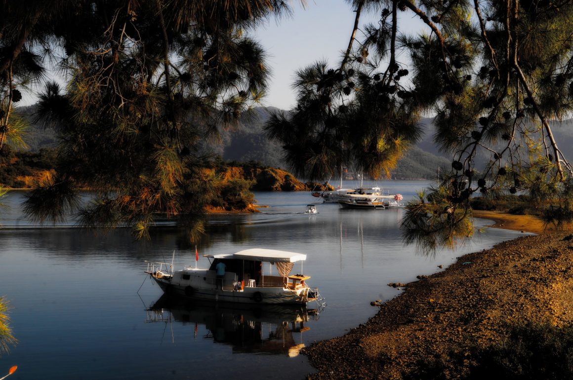 A gulet in Gocek, located near Marmaris