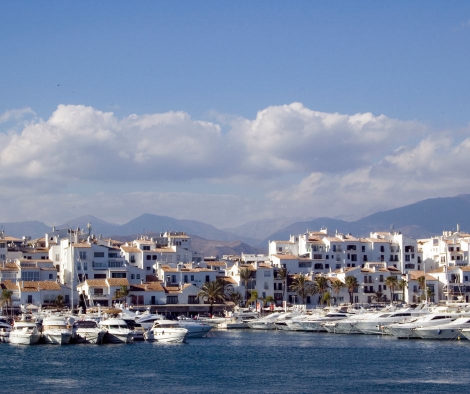 many boats and yachts in the port of Marbella 
