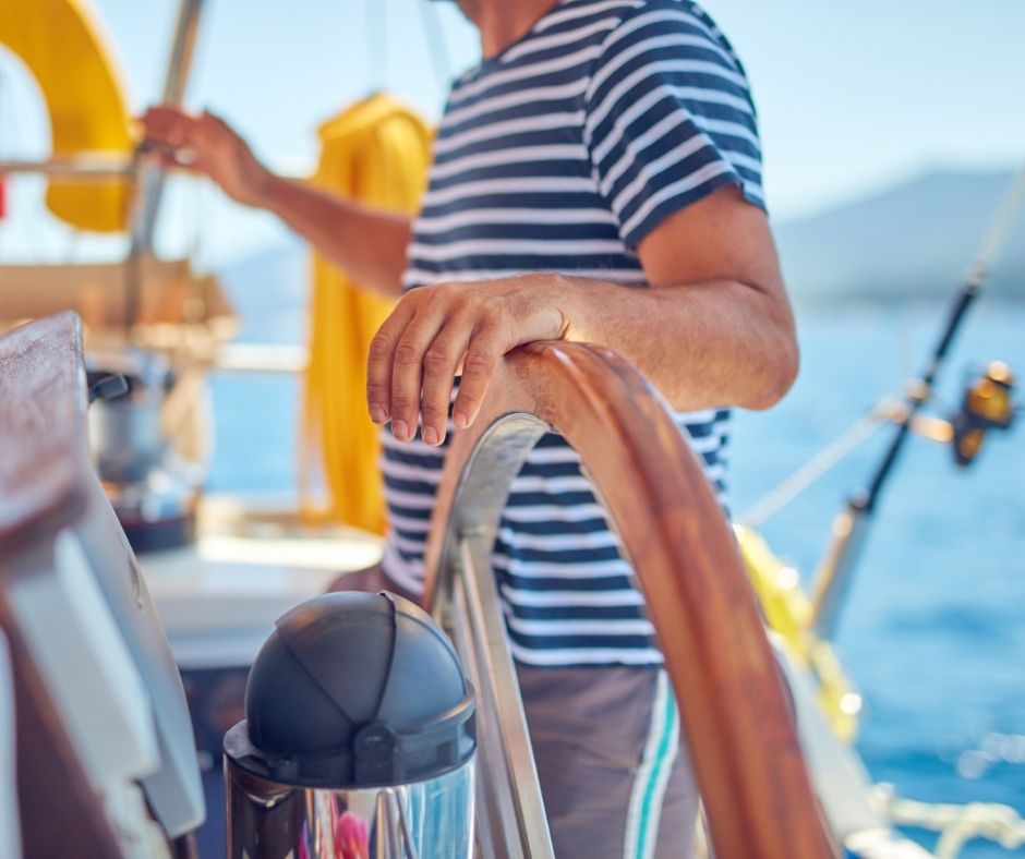 skipper on a sailing boat