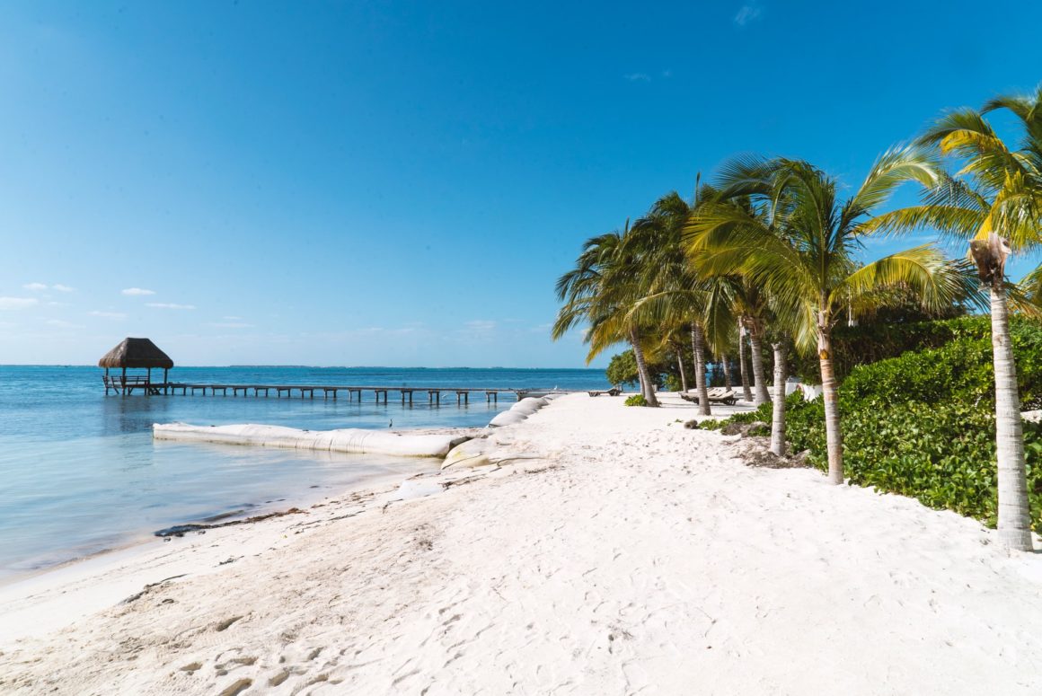 A beach on Isla Mujeres, a prime snorkeling destination.