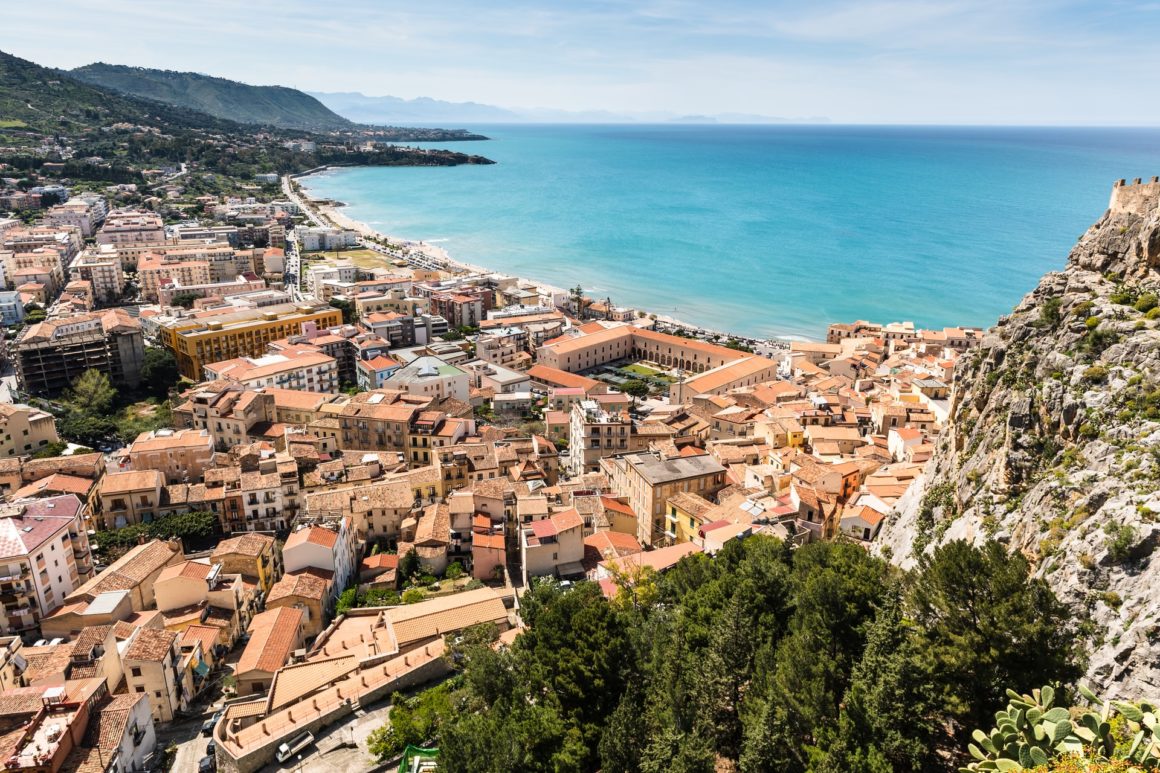 Cefalu building ocean view