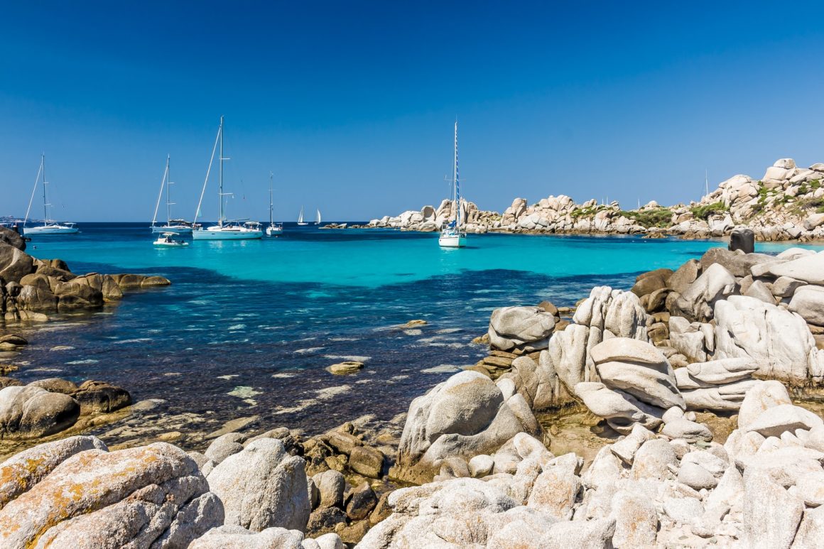 A photo of the Lavezzi Islands, some uninhabited Mediterranean Islands off the coast of Corsica.