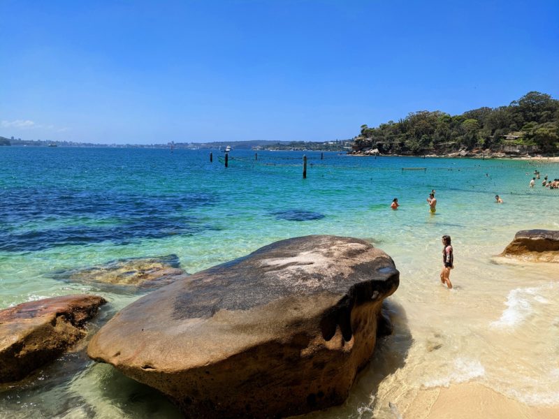 Shark Beach, a great place for swimming, in spite of the scary name.