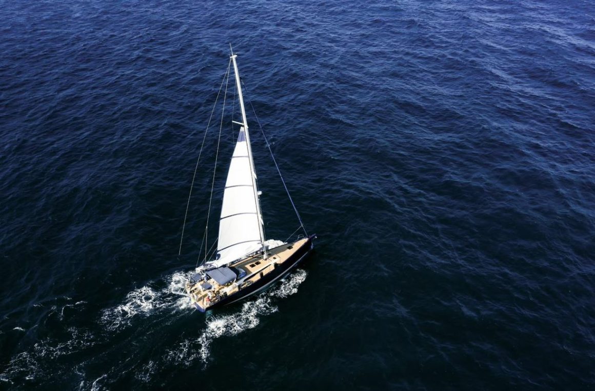 Sailboat in Costa Smeralda, Sardinia.