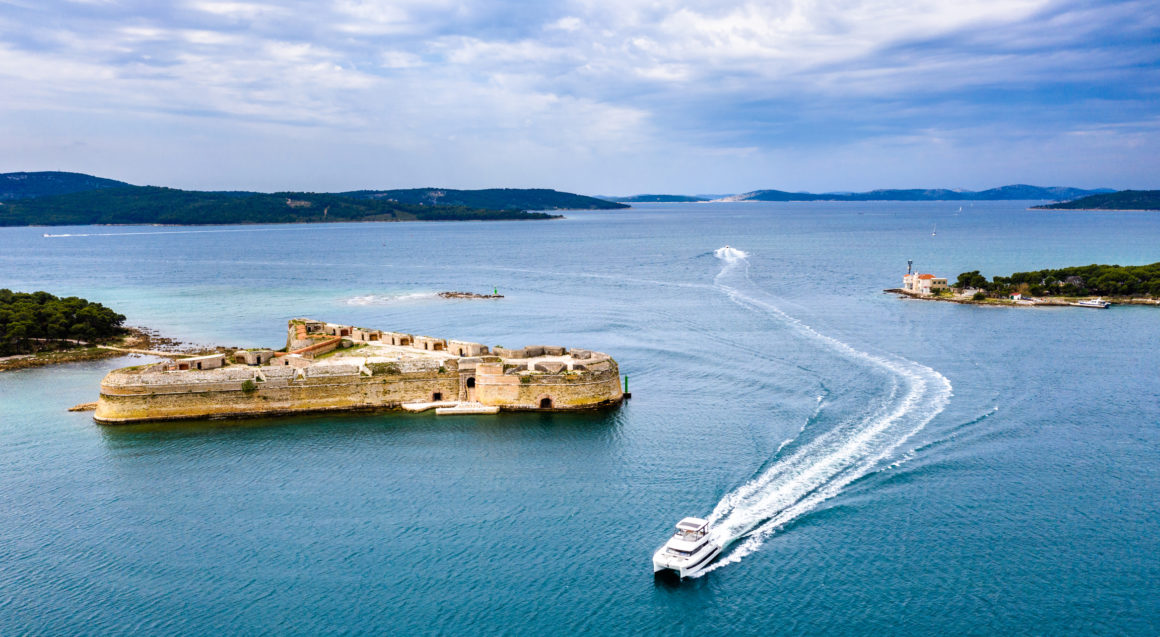 St. Nicholas Fortress at St. Anthony Channel near Sibenik in Croatia