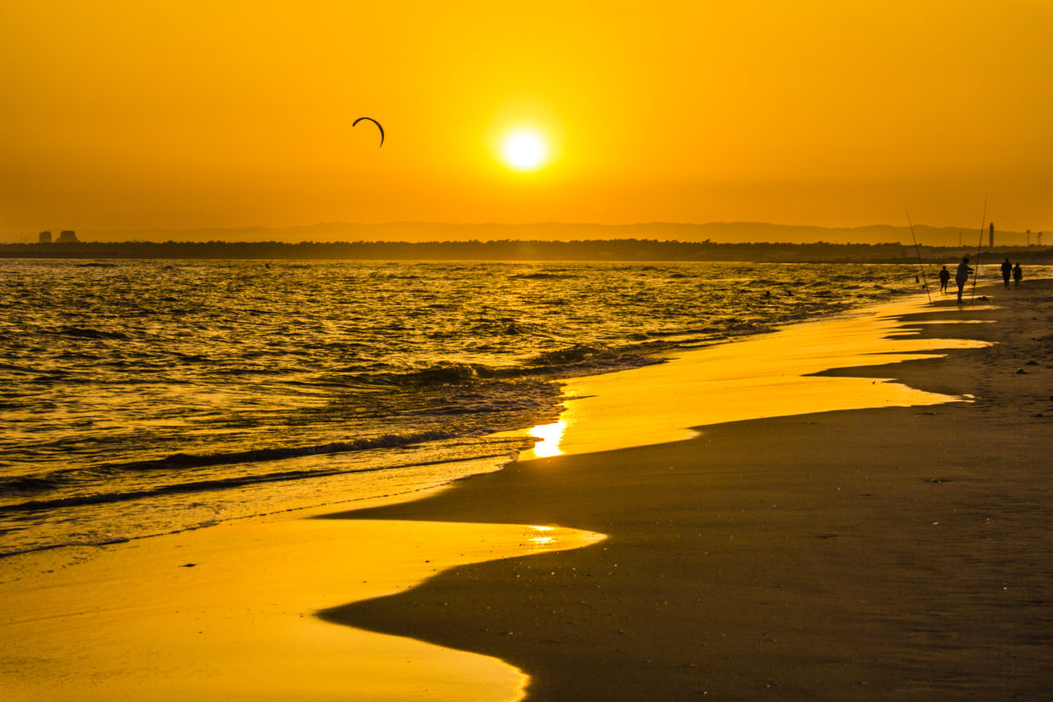 Miami beach during sunset