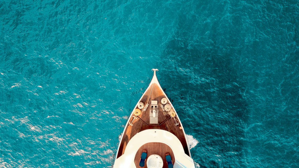 Jacuzzi and sun chairs on a yacht