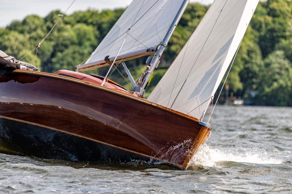 Sailboat tipping to the side