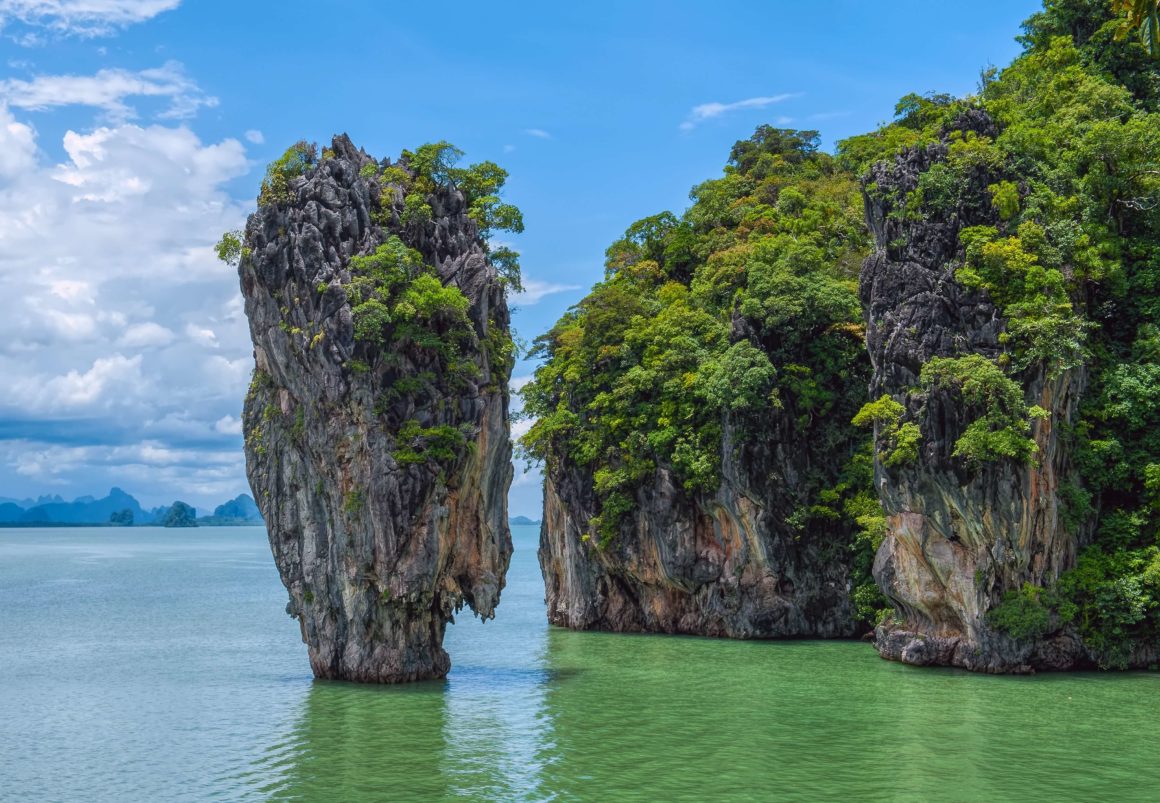 Rock formations off of the coast of Phuket Island