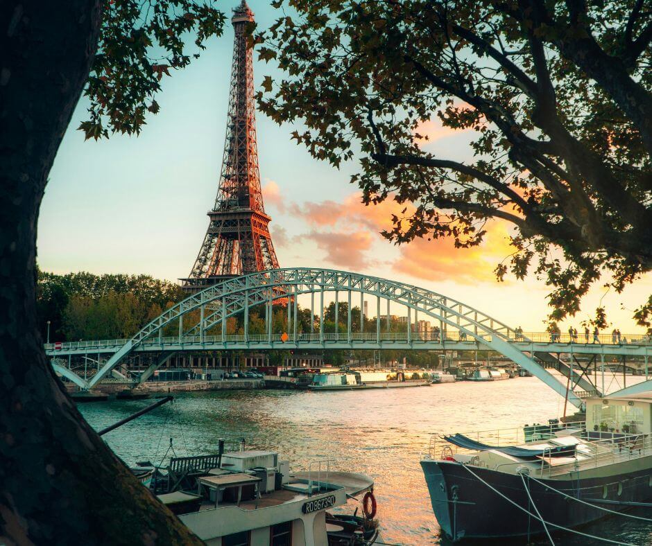 View from the seine of the Eiffel Tower